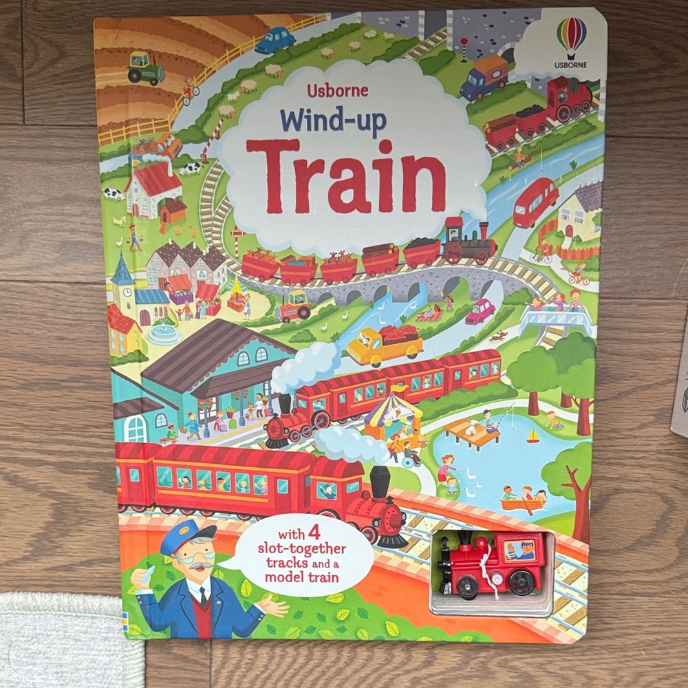 Usborne Wind-up Train Toy Book with Red Train